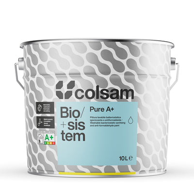 Biosistem Pure A+ Colsam Peinture Murale Assainissante Bactériostatique Lavable à l'Eau 10LT