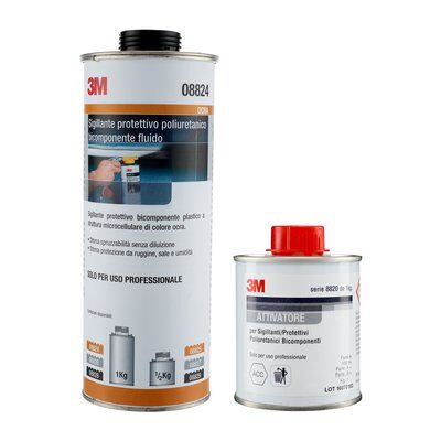 3M Mastic de protection polyuréthane bi-composant ocre 1 kg anti-bruit 08824