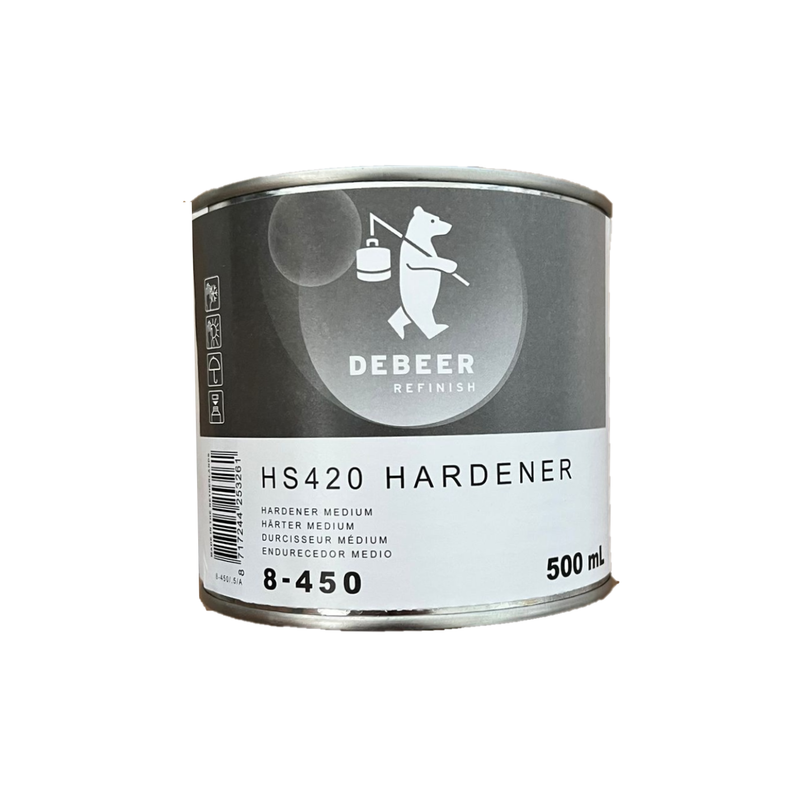 Durcisseur DeBeer HS420 Pour apprêts et vernis transparents. 1 L - 500 ml 8-430 8-450 8-460
