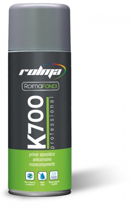 Rolma Spray Primaire Epoxy Monocomposant Gris 400ml K 700N k700