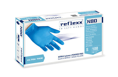 Gant Gants en Nitrile Reflexx N80 Sans Poudre 3.0 gr Paquet 100pcs Dispositif Médical
